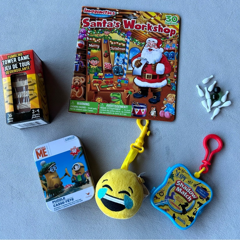 Set of 6 ~ Games Puzzles Toys ~ Minion Emoji Christmas